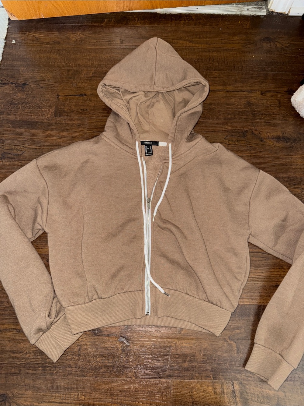 Forever 21 Cropped Zip Up Hoodie